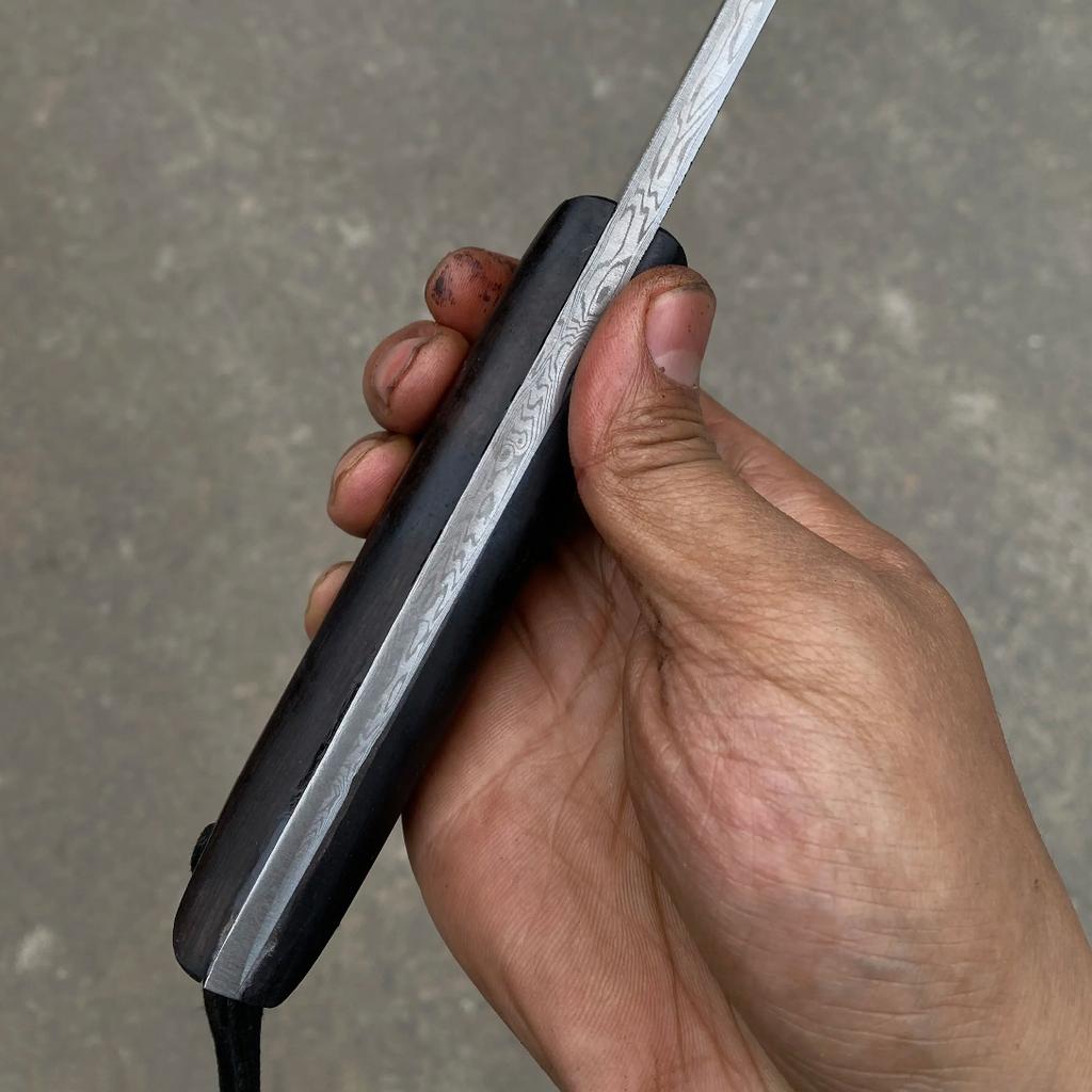 6.3 Inch Chopper Knife Handmade Forged Damascus Steel Blade Ebony Handle Chop Slicing Cleaver Kitchen Knife Meat Poultry Tools