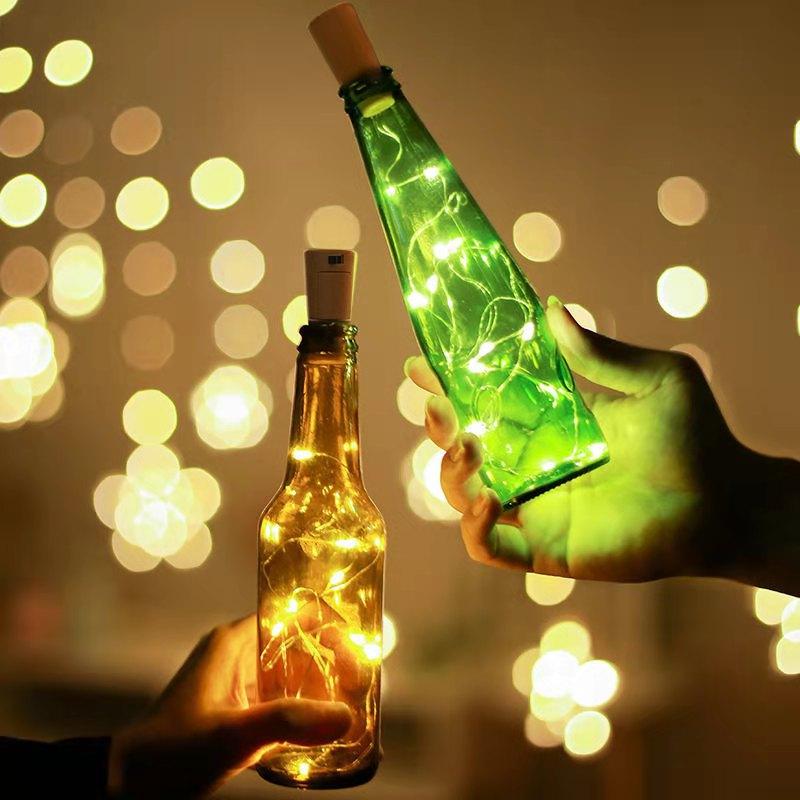 Wine Bottle Light With Cork LED String Lights Battery Fairy Lights Garland Christmas Party Wedding Bar Decoration