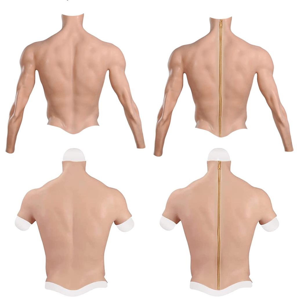 Поддельные мышцы груди, мышечный костюм, силиконовые мышцы груди с руками, демон Kimetsu no Yaiba, косплей, поддельные трицепсы, силиконовый костюм S-молния [EQAIWUJIE] Slayer