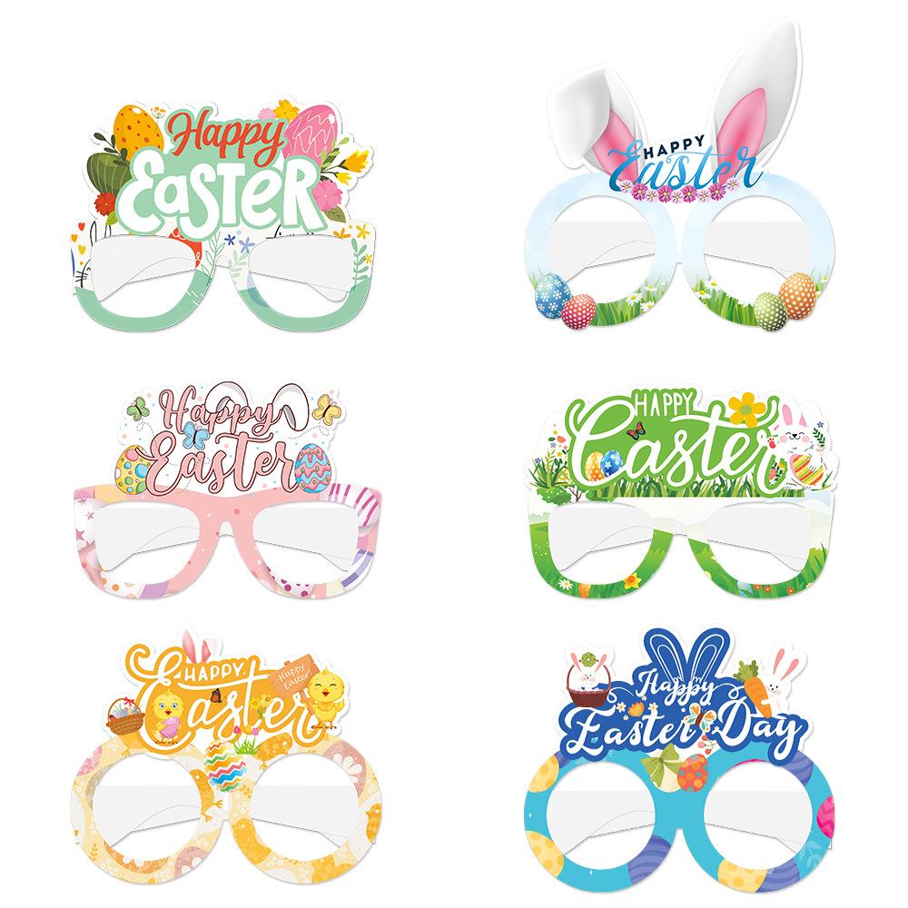 Cartoon Rabbits Paper Glasses for Easter Party Adult and Kids Universal Fit