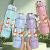 1PC Silly Goose Duck Group 750ml Color Plastic Sports Water Bottle Leakproof Flip Straw Lid Suitable for Sports Office Home Use