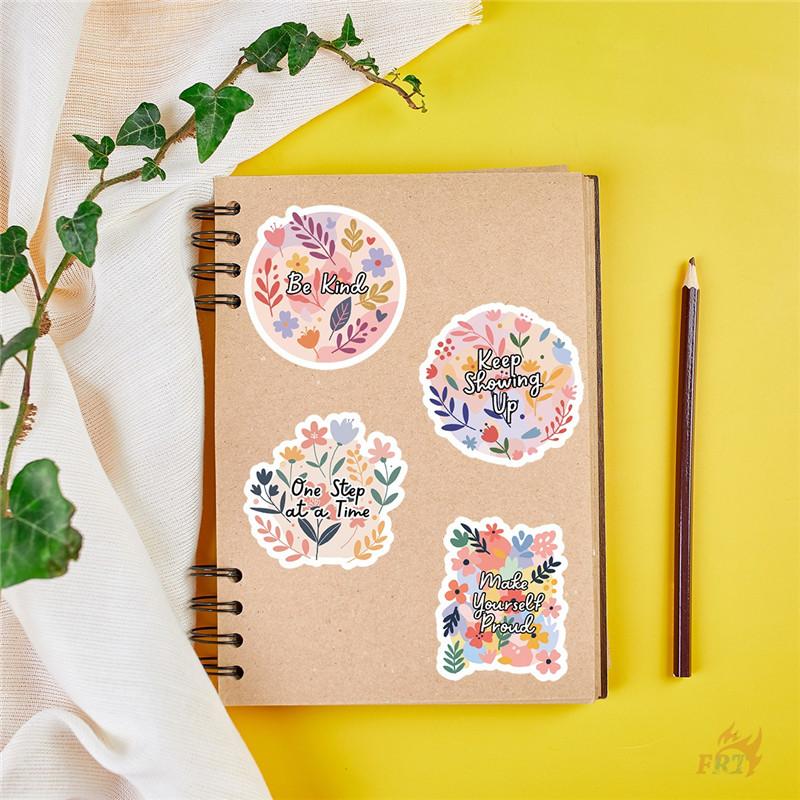 50 шт./набор Наклейки с целебными фразами о цветах DIY Модные водонепроницаемые наклейки-дудлы