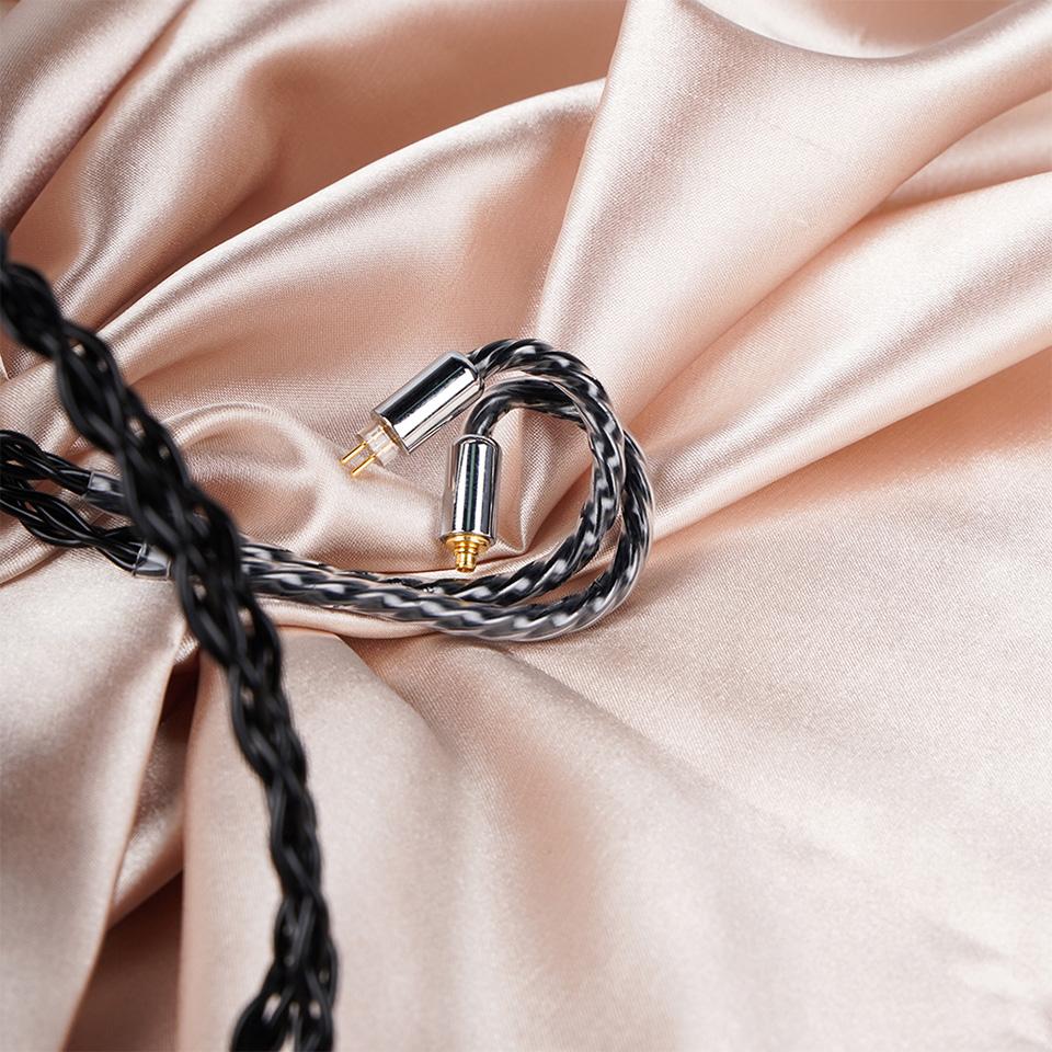 NICEHCK BlackCat Ultra 8 Strands Zinc Copper Alloy Oil Soaked HiFi Earphone Cable 4.4 MMCX 2Pin for ZERO Cadenza LAN Tangzu Fudu