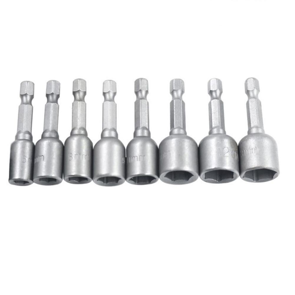 2PCS Socket Nut Screwdriver Bits 6mm Through 13mm with 1/4in Hex Shank for Use in Standard Power Drills and Cordless Drivers