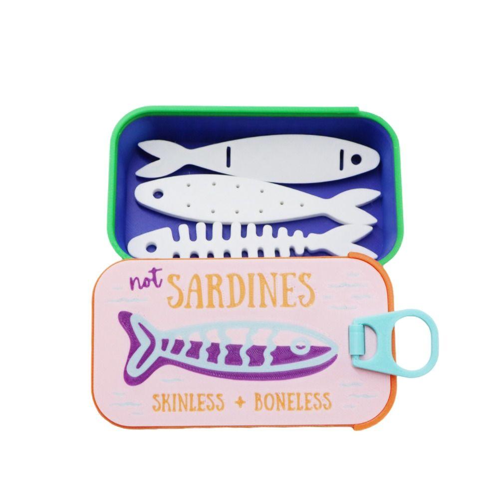 1Pc/set 3D Printed Sardine Tin Jewelry Box Jewelry Display Organizer For Mother's Day
