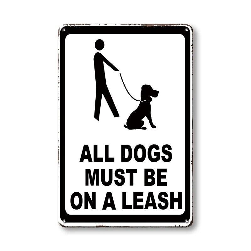 Warning Danger Poster Metal Decor Beware Of The Dog Cat Vintage Tin Sign No Trespassing Farmhouse Wall Decor Family Doorplate