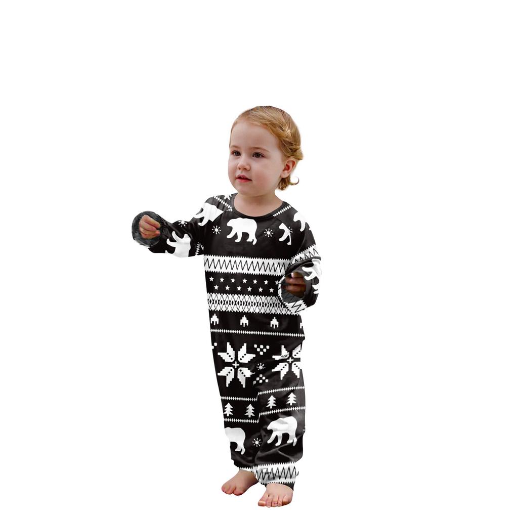 Christmas Prints Family Matching Long Sleeve Tops+Pants Set Family Matching Sets