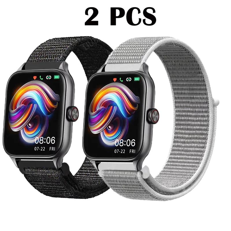 2 шт. 20 мм 22 мм Нейлоновая петля Ремешок Для Amazfit GTS4/2/3/3pro/2e/GTS2 Mini/GTR 4 42 мм/GTR2/2e/stratos браслет Amazfit bip 6 5 ремешок