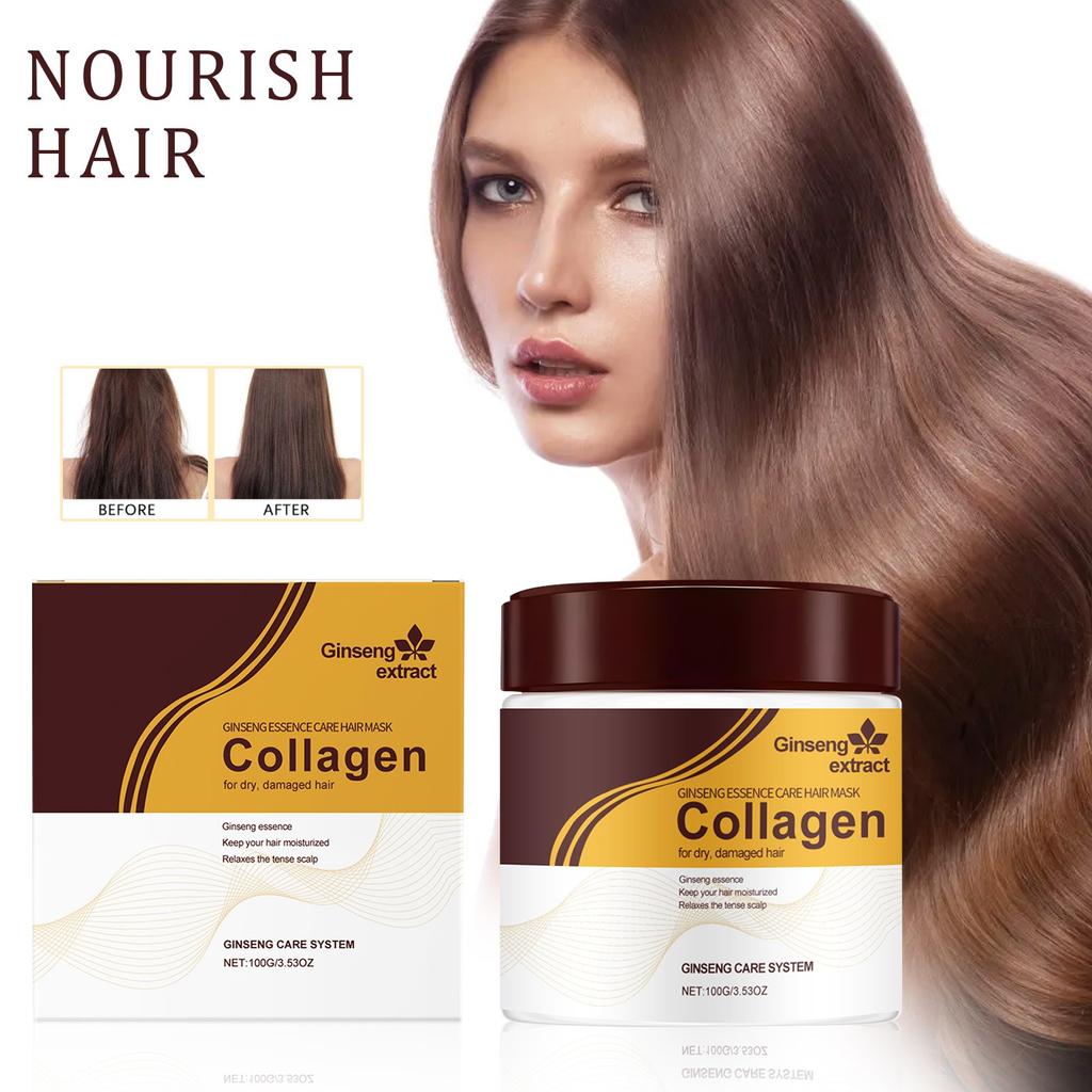 Коллагеновая маска для волос с аргановым маслом, маска для глубокого разглаживания волос для всех типов сухих и поврежденных волос, 100 г