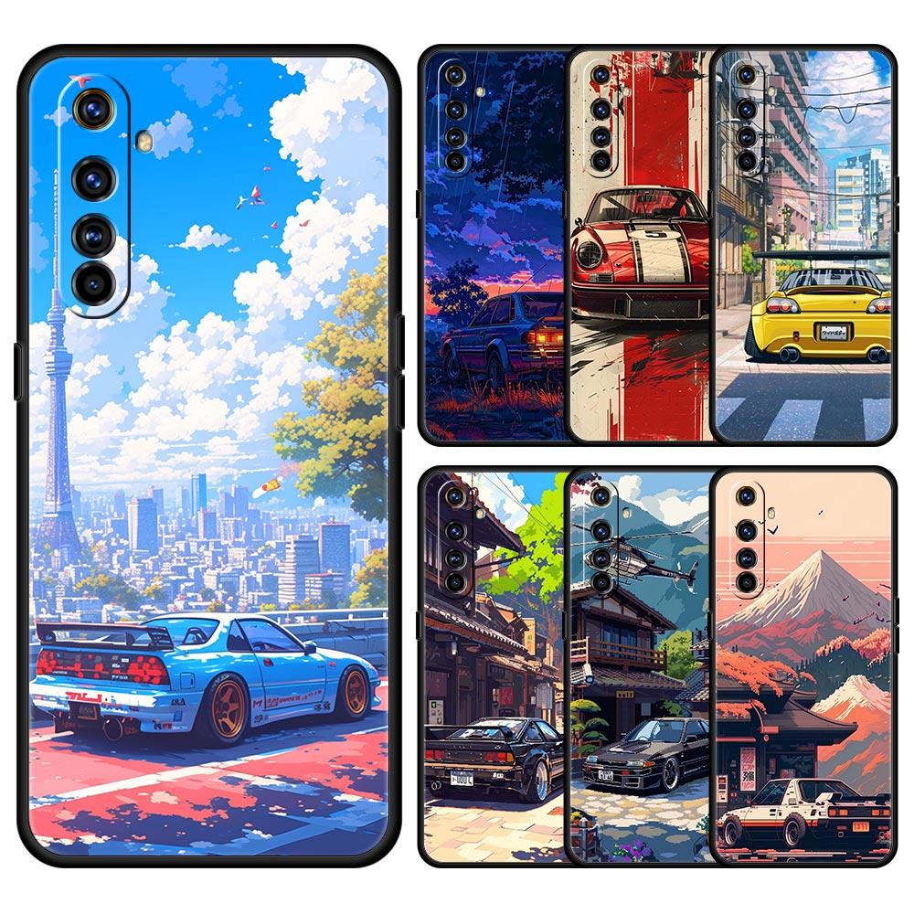 Спортивный автомобиль JDM Tokyo Drift Чехол для телефона Realme GT Neo 2 3 3T 5 12 11 5G 10 9 8 5G 7 6 GT5 GT3 GT2 Pro C21 C11 C25 C35