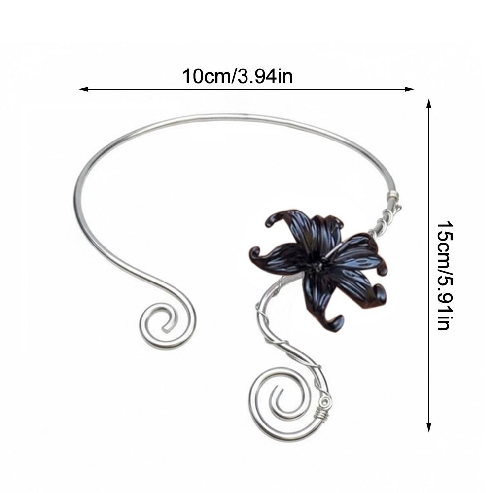 Spiral Adjustment Iris Flower Necklace Flower Pattern Women Necklace Fashion Collar Necklace