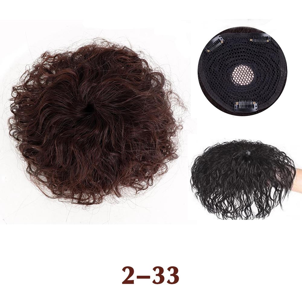 XINRAN Synthetic Short Curly Clip In Bangs Natural Hairpiece For Women Hair Pieces Bangs Toppers For Hair Loss