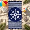 Blue Navigation Wheel Circle Towel Large Quick-Drying Microfiber soft Beach Towel for Travel Fitness Sauna Bathing Camping