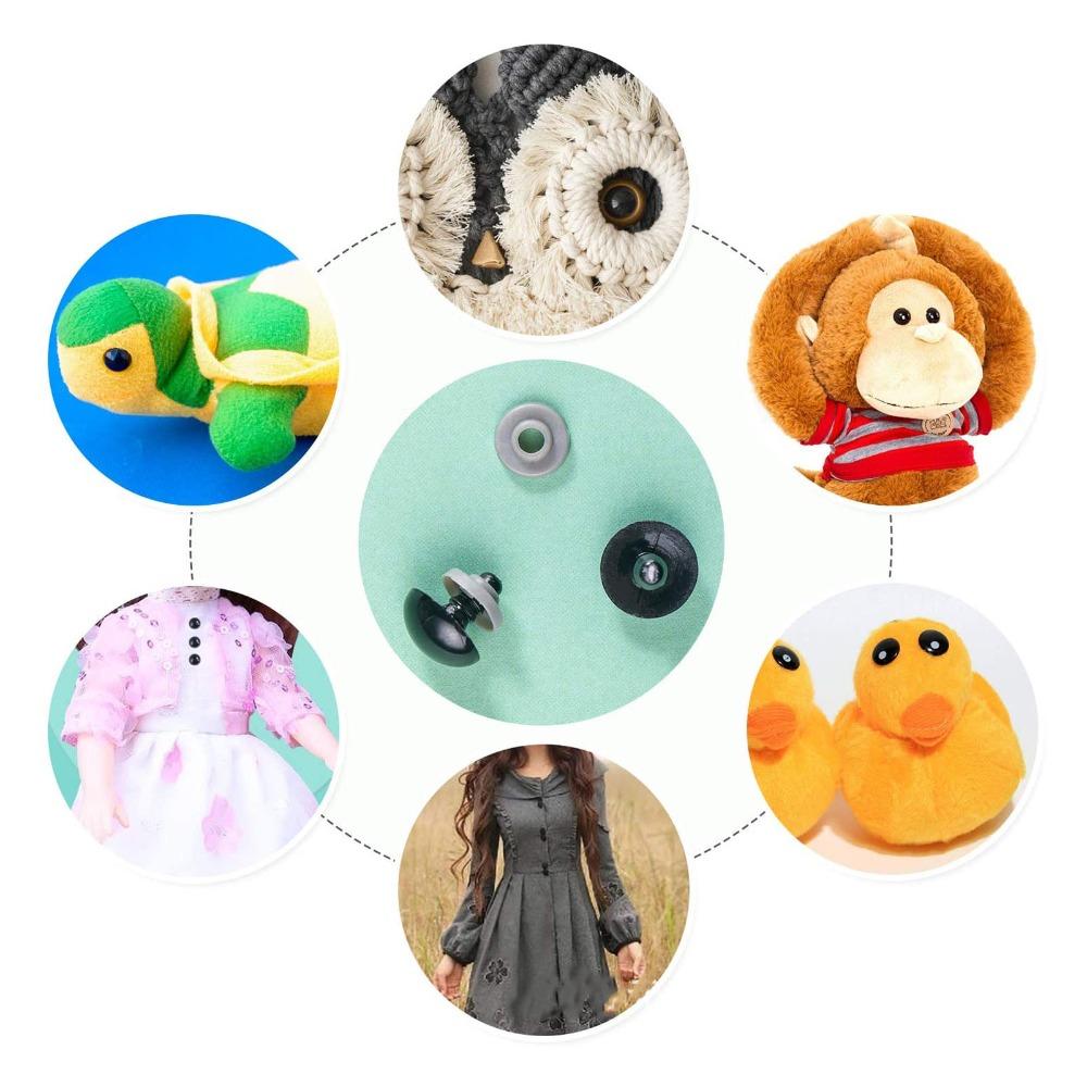 752pcs With Washers Resin Eyes Assorted Sizes Stuffed Animals Craft Resin Noses  Plush Toy Making