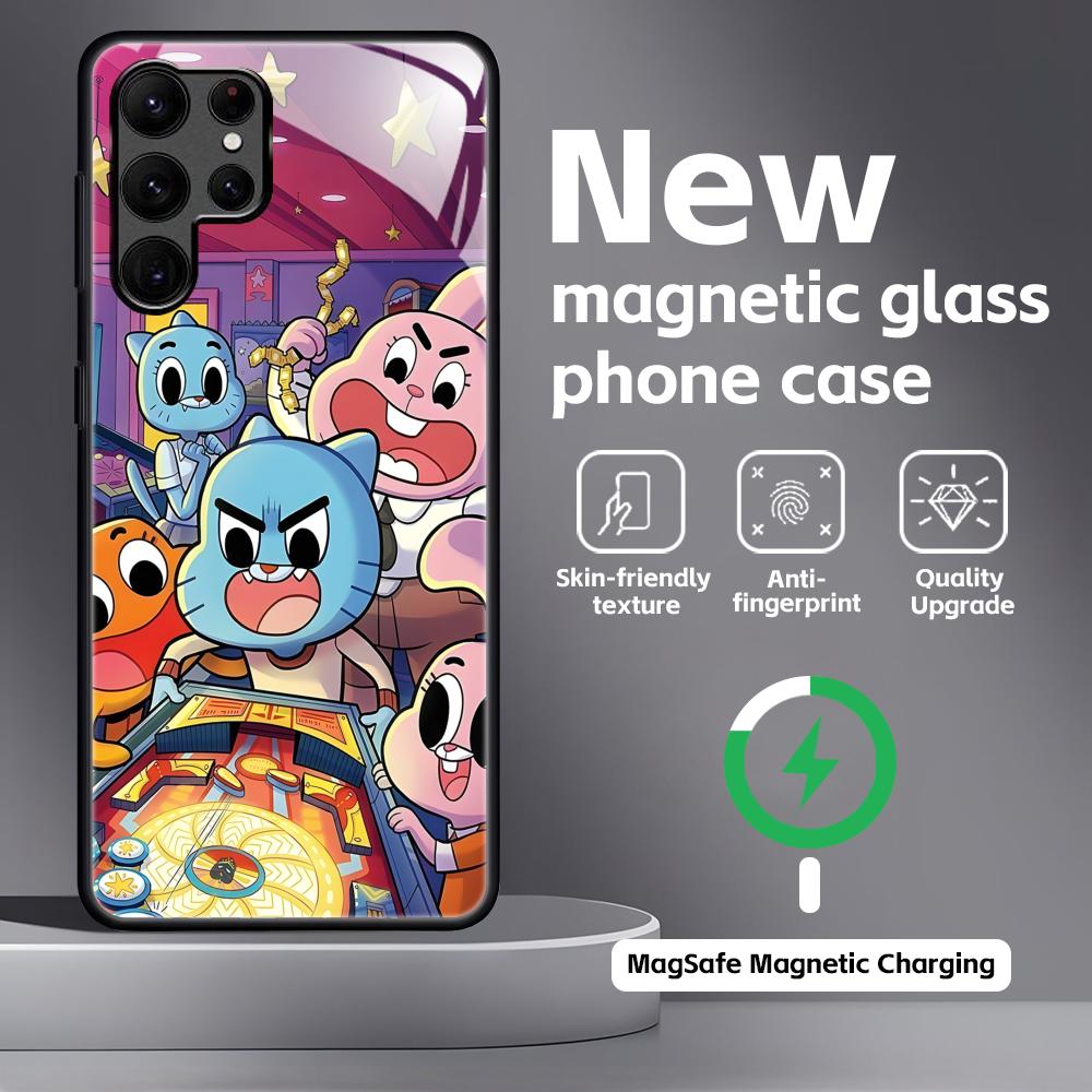 The Amazing World of Gumball Phone Case For Samsung S25 S24 S23 S22 S21 S20 Plus Ultra Note20 Glass Magnetic Case