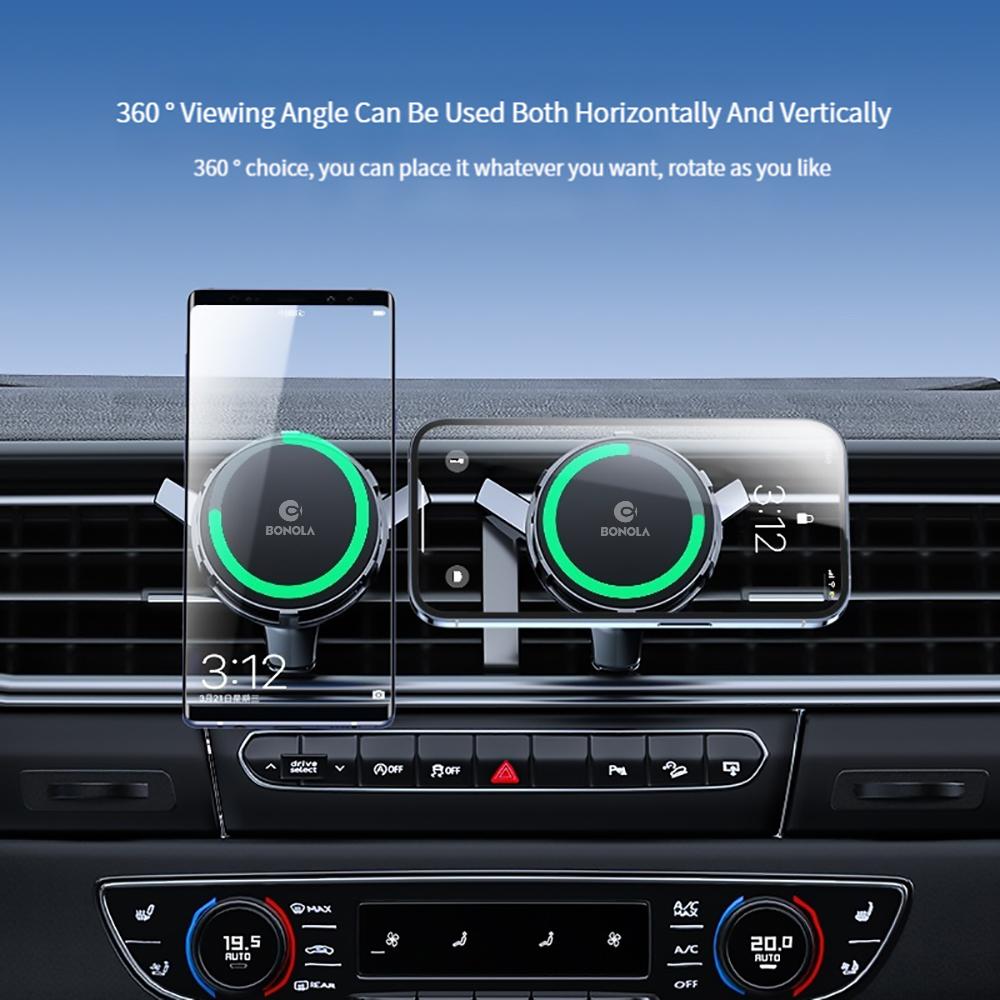 Магнитное автомобильное беспроводное зарядное устройство-кулер, крепление 15 Вт, быстрая беспроводная зарядка для универсального автомобильного вентиляционного отверстия, охлаждение со светом