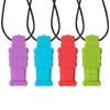 4pcs Sensory Chew Necklaces Kids Chewy Stick Toy Silicone Teether Chewlery Necklace Chewing Tool
