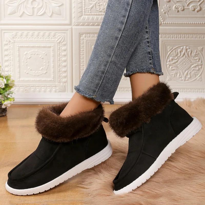 Fashion Hot Sale Ladies Shoes 2024 New Casual Fashionable Winter Female Shoes Comfortable and Warm Women's Snow Boots Botas De Mujer