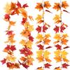 2M Artificial Silk Maple Leaf Garland Fall Leaves Autumn Rattan Hanging Vine for Thanksgiving Halloween Xmas Home Decorations