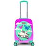 Детский детский чемодан с рисунком кота, зеленого и розового цвета, 16709