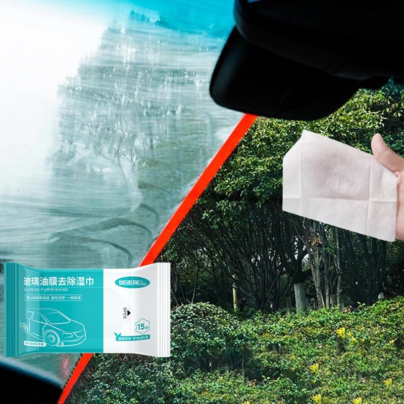 Car Glass Cleaning Wipes Windshield Window Cleaner Car Oil Stain Cleaner Glass Oil Film Removal Wipes for Front Windshield