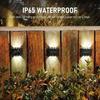 12/10/8/6/4/2 LED Solar Wall Lamp Outdoor Waterproof Up and Down Luminous Lighting for Garden Fence Decoration Sunlight Light