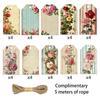 40pcs Blank Floral Tags, Hanging Tags, for Gifts, Weddings, Bridal Showers, Birthdays, Message Cards, Includes Jute Twine.