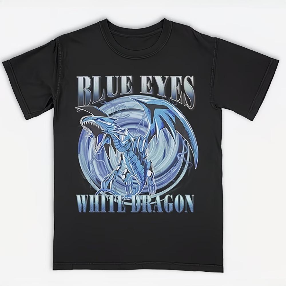 Unisexs Blue Eyeswhite Dragon Anime Design T Shirt Cotton Tee Unisex Streetwear Oversized Summer Novelty Top Harajuku Oneck Y2k