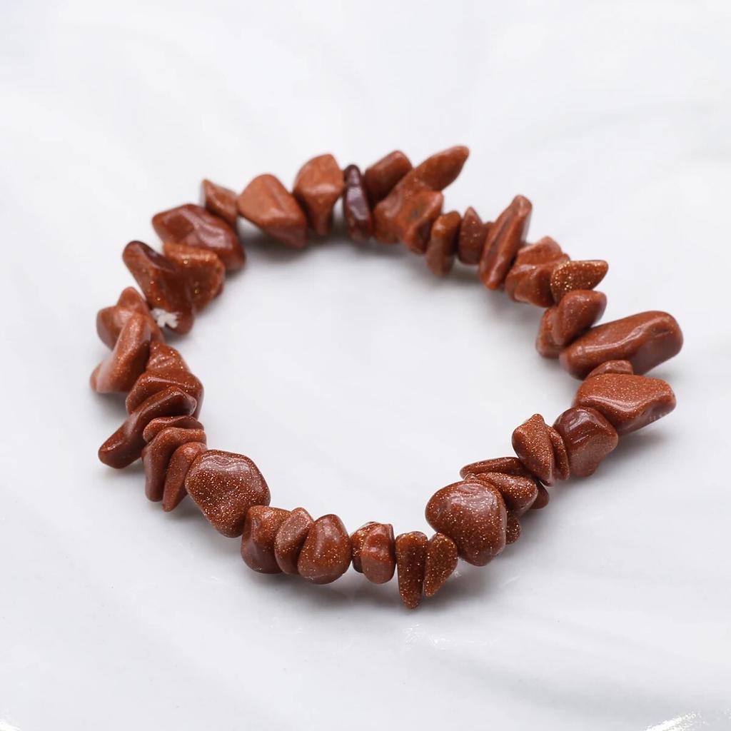 1pc 18cm Natural Stone Elastic Cord Bracelet Crystal Agate Amethyst Tiger Eye Quartz Crushed Stone Men Women Jewelry Accessories