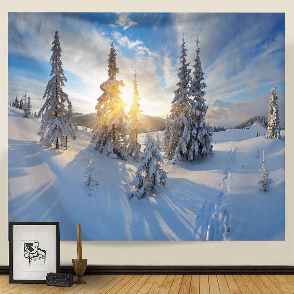 Гобелен Рождественская снежная сцена серии фон висит ткань дома гостиная спальня прикроватный настенный гобелен