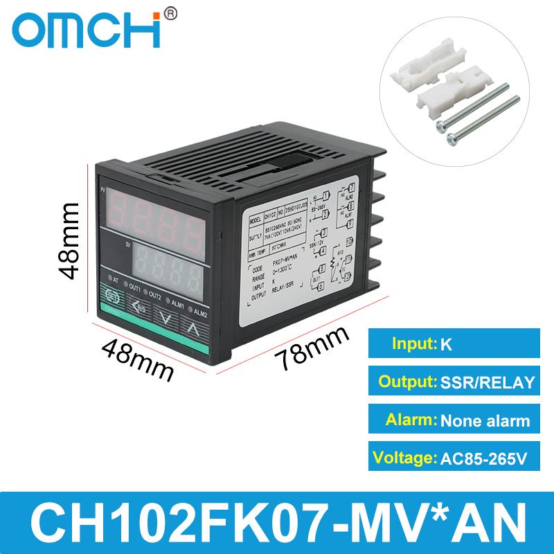 OMCH CH102 CH-B Series CH402 CH502 CH702 CH902 Digital PID Temperature Controller 0-1300℃ SSR/Relay Dual Output K-type Input