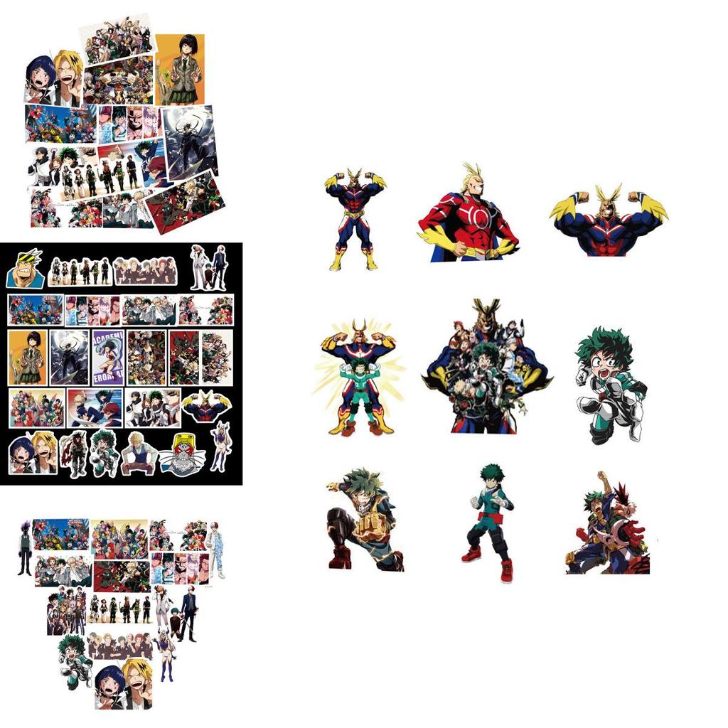 Разноцветные ПВХ-наклейки My Boku No Hero Academia Идеально подходят для багажа и транспортных средств