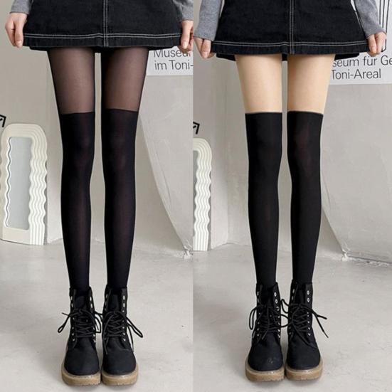 1 пара женских чулок, высокоэластичные однотонные нескользящие узкие мягкие зимние длинные носки для девочек длиной выше колена