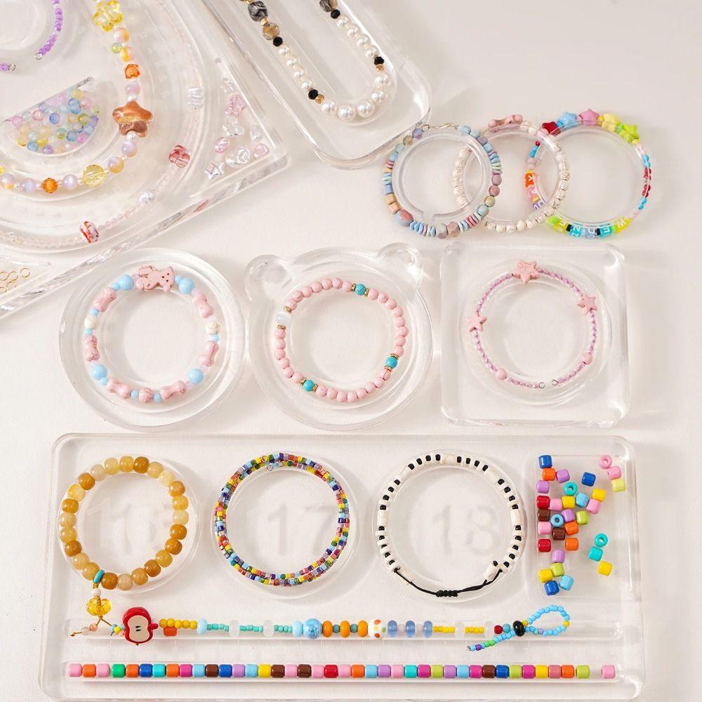 Multiple Grooves Bracelet Beading Board Acrylic Jewelry Making Tray Jewelry Designers