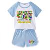 Детский летний комплект из шорт и футболки color block