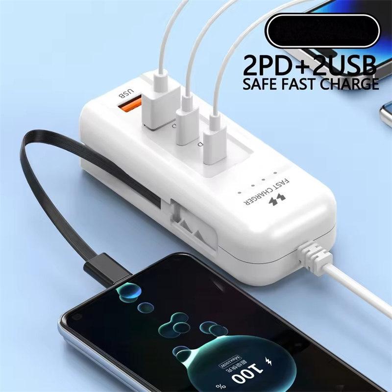 USB-зарядное устройство PD Type C Быстрая зарядка Быстрые настенные зарядные устройства Многопортовый USB-концентратор Адаптер для мобильного телефона Вилка ЕС/США USB Type C Быстрая зарядка