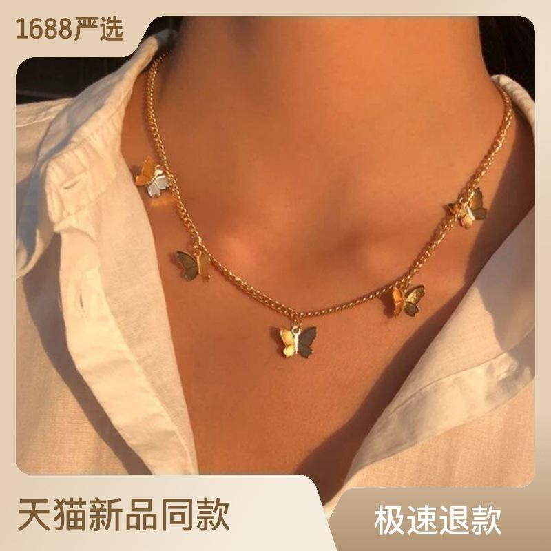 Новый стиль ювелирных изделий Изысканное ожерелье-бабочка Женская мода Изысканная цепочка-воротник