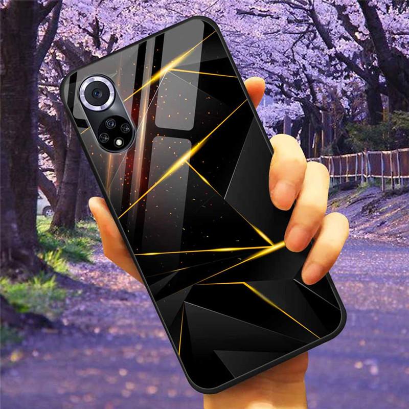 Чехол для Honor 50 Pro Закаленное Стекло Звездный Мрамор Жесткая Задняя Крышка для Телефона Huawei Honor 50 Чехлы Honor50 Защитные