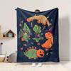 1pc Halloween Dinosaurs Lightweight Flannel Blanket, Comfortable and Warm Blanket, for Office and Camping Sofa Bed, Livingroom057