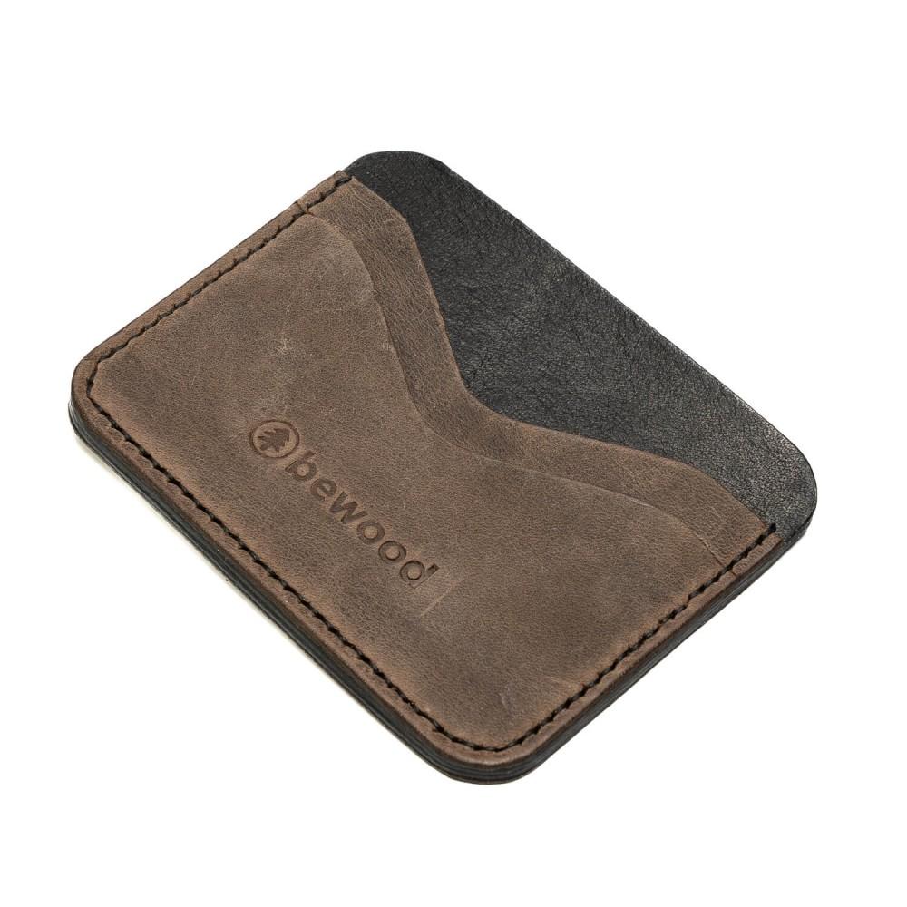 Bewood Business Leather Card Holder - Gray
