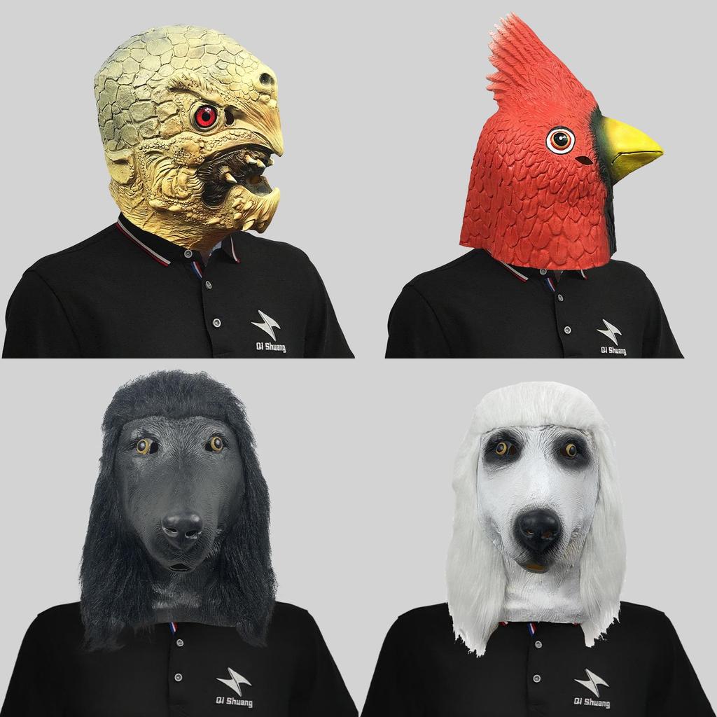 Креативные латексные маски голов животных для взрослых и детей. Идеально подходят для костюмированных мероприятий и вечеринок.