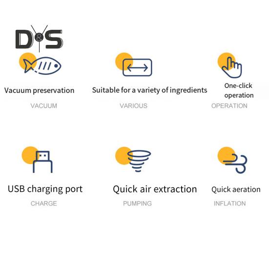 Mini Vacuum Sealer Machine Good Sealing Moisture-Proof 2-in-1 Extraction Inflation Rechargeable Kitchen Gadget for Meat Fish Vegetables Fruits