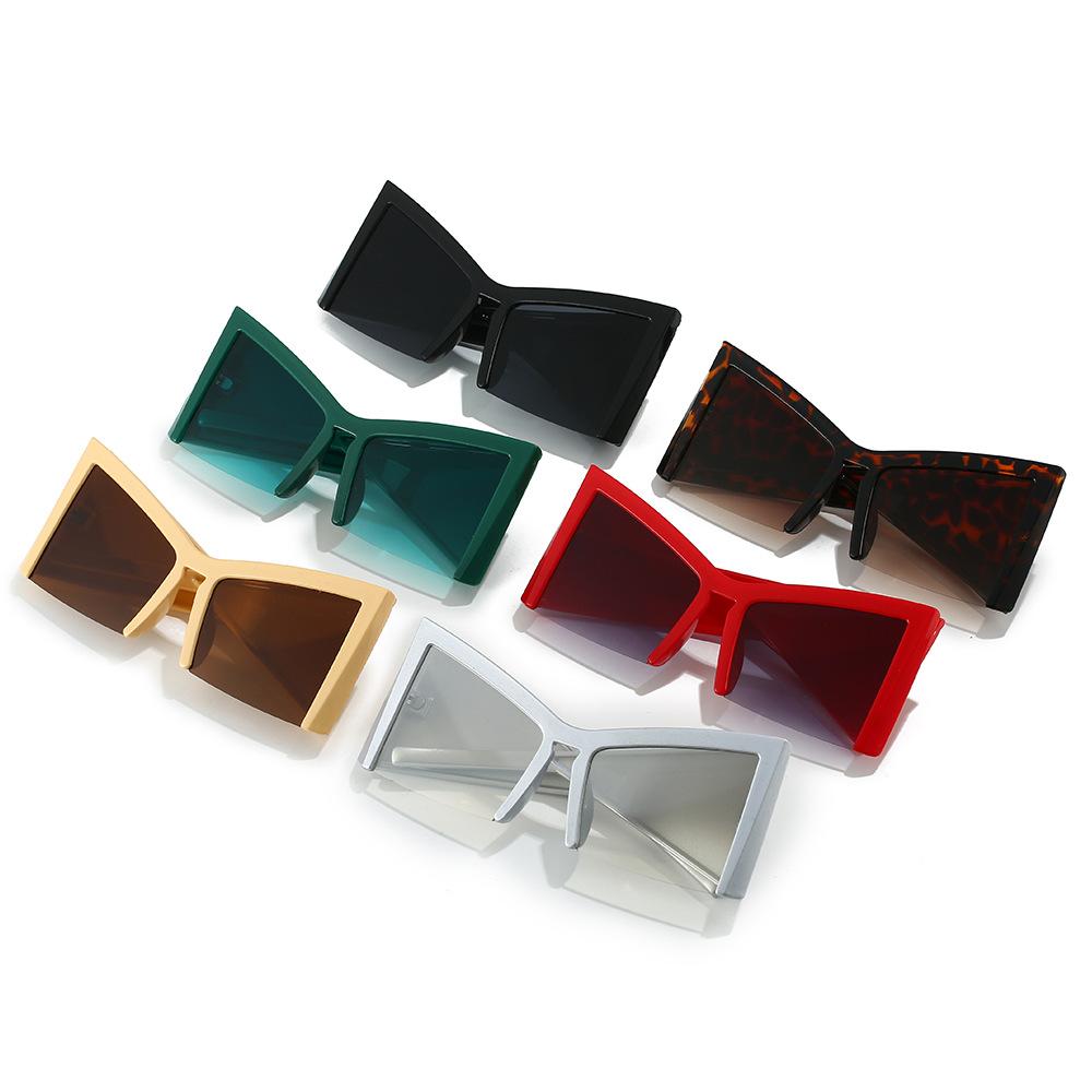 2024 Summer Cool Sunglasses Brand Luxury Women Custom Logo Gradient Flat Large Square Oversize Y2k Half Frame Sunglasses