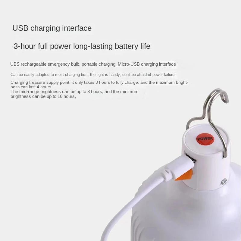 Led Lamp USB Charging Emergency Lights Camping Light Bulbs Portable Lantern Battery Light Bulb Hook Outdoor Lamps Fishing H7 T10