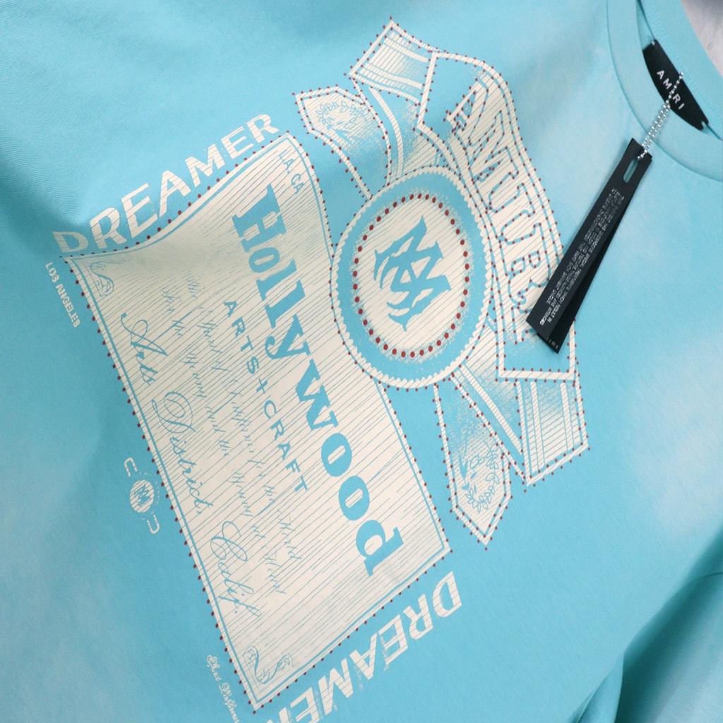 2252 Amiri 2025 Summer New Men's and Women's Loose Laundry Vintage Large T-shirt Couple T-shirt