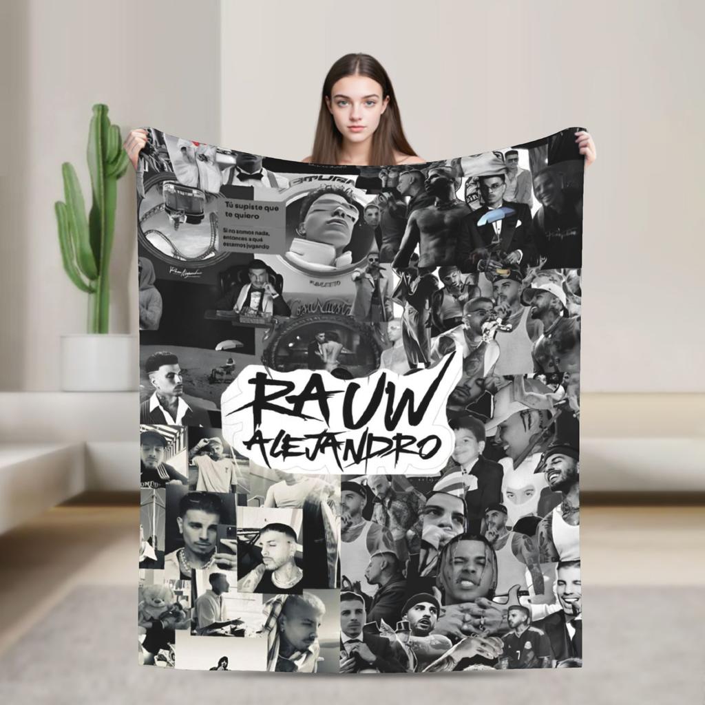 Rauw Alejandros Super Soft Blankets Students Plush Throw Blanket Fashion Home Decor Flannel Bedspread Sofa Bed Cover