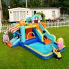 [With blower] Children's bounce house, multifunctional outdoor water park + trampoline, water slide, small slide, fountain, water guns, store awning