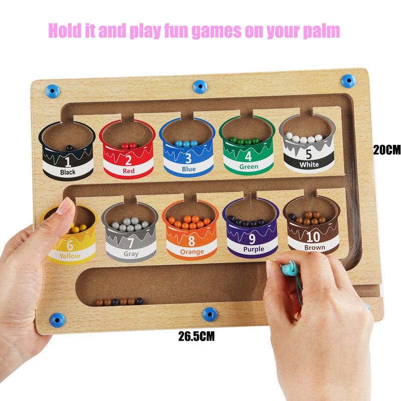 Детская игрушка Монтессори, магнитная ручка, игра с движущимся мячом, счетная доска для сортировки цветов, тренировка мелкой моторики, сенсорные развивающие игрушки
