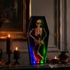 Декорации для сцены на Хэллоуин Танцующий скелет в гробу, Музыкальная игрушка со светодиодной подсветкой, Жуткий анимированный декор, Украшение для вечеринки в доме с привидениями