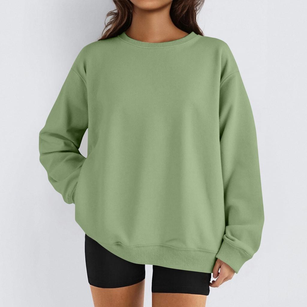 Женские зимние топы, женская толстовка с длинным рукавом, повседневная, с круглым вырезом, свободный крой, флисовые топы Pollover